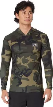 Футболка для серфинга Arch Mesh с длинными рукавами и капюшоном Billabong, цвет Surplus