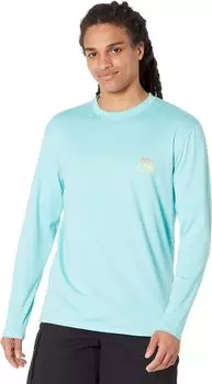 Футболка для серфинга Heritage Heather с длинными рукавами Quiksilver, цвет Angel Blue Heather