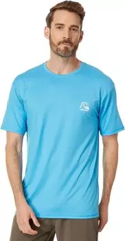 Футболка для серфинга Heritage Heather с короткими рукавами Quiksilver, цвет Azure Blue