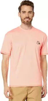 Футболка для серфинга Heritage Heather с короткими рукавами Quiksilver, цвет Fresh Salmon Heather
