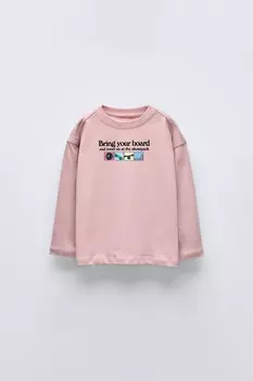 Футболка для скейта ZARA, средне-розовый