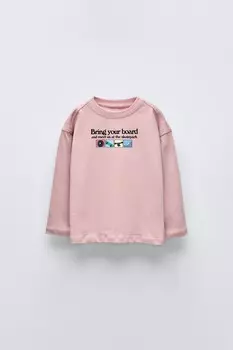 Футболка для скейта ZARA, средне-розовый