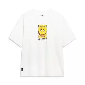 Футболка для скейтборда унисекс молочно-белая Lining, слоновая кость