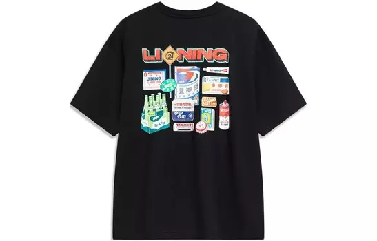 Футболка для скейтбординга мужская черная Lining, черный