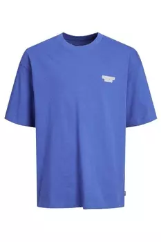 Футболка для скейтбординга с принтом на спине Jack & Jones Junior, синий