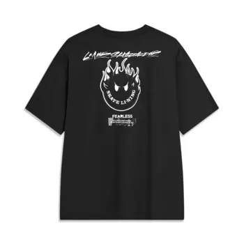 Футболка для скейтбординга унисекс, черная Lining, черный