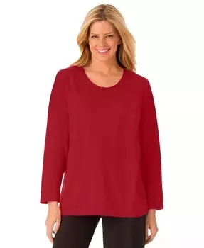 Футболка для сна с атласной отделкой больших размеров Dreams & Co., красный