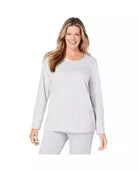 Футболка для сна с атласной отделкой больших размеров Dreams & Co., серый