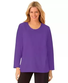 Футболка для сна с атласной отделкой больших размеров Dreams & Co., фиолетовый