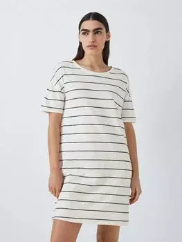 Футболка для сна в полоску John Lewis, цвет Ivory/Navy