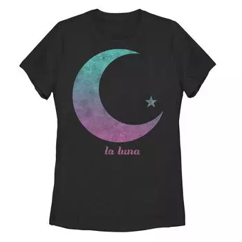Футболка для юниоров La Luna с рисунком луны и звезд с градиентом, черный