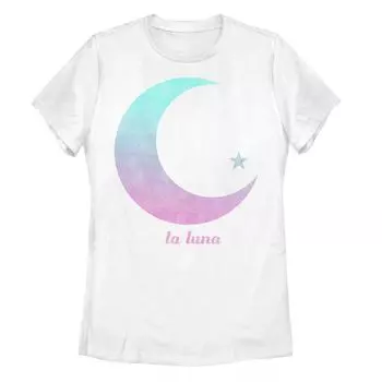 Футболка для юниоров La Luna с рисунком луны и звезд с градиентом, белый
