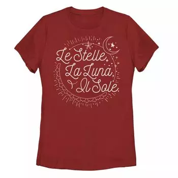 Футболка для юниоров "Le Stelle, La Luna, Il Sole"., красный