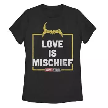 Футболка для юниоров Marvel Loki Love Is Mischief Licensed Character, черный