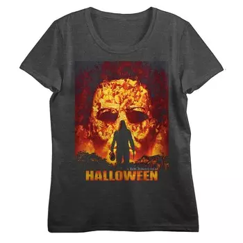 Футболка для юниоров Rob Zombies Halloween с огненным рисунком Licensed Character, черный