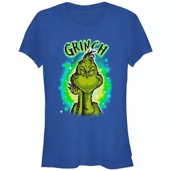 Футболка для юниоров с графическим фоном и аэрографией Dr. Seuss Grinch, синий