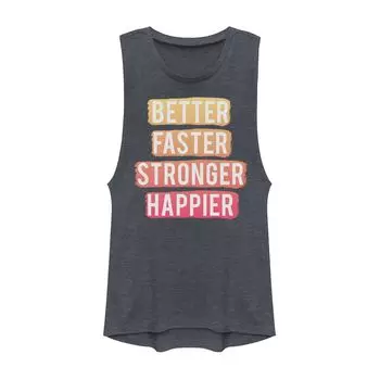 Футболка для юниоров с надписью «Better Faster Stronger Happier»