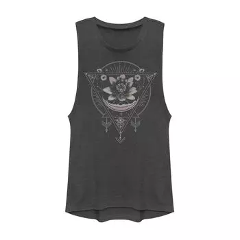 Футболка для юниоров с принтом «Цветок лотоса» и геометрическим узором «Лунные стрелки» и графическим градиентом.