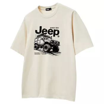 Футболка для верховой езды «Сад и лес» унисекс Jeep, хаки