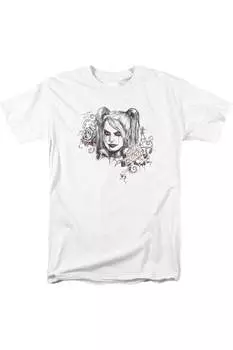 Футболка для взрослых с коротким рукавом Batman Arkham Knight Sketchy Girl Gildan, белый