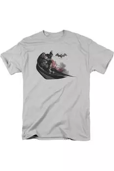 Футболка для взрослых с коротким рукавом Batman Arkham City Ready To Pounce Gildan, серебряный