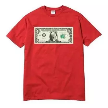 Футболка dollar tee 'red white' Supreme, красный