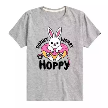Футболка Donut Worry Be Hoppy для мальчиков 8–20 лет с рисунком Licensed Character, серый