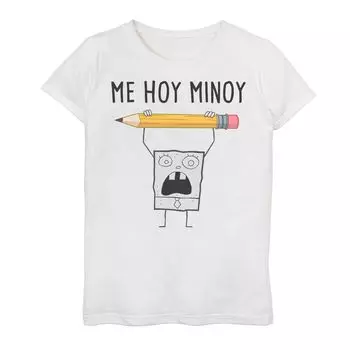 Футболка DoodleBob "Me Hoy Minoy" для девочек 7–16 лет с изображением Губки Боба Квадратные Штаны Licensed Character