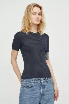 Футболка Doofy из смесового шелка Herskind, темно-синий