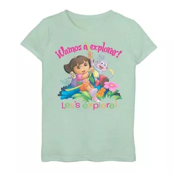 Футболка Dora The Explorer для девочек 7–16 лет Vamos Let's Explore Licensed Character