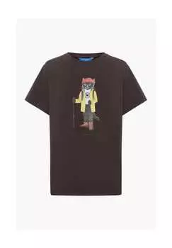 Футболка дорожная кошка Cat By Manii'Ta Lacitta, коричневый