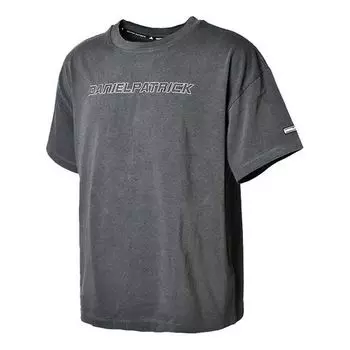 Футболка dp tee casual sports round neck basketball short sleeve black gray Adidas, черный