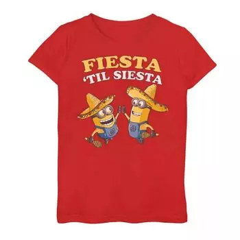 Футболка DreamWorks Despicable Me Minions Fiesta Til Siesta для девочек 7–16 лет с рисунком Licensed Character