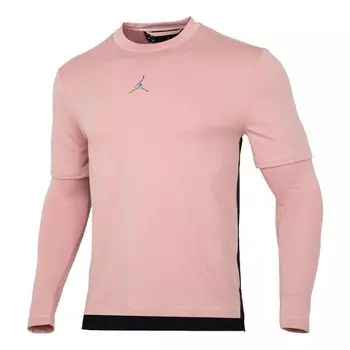 Футболка dri fit casual sports с круглым вырезом colorblock с длинными рукавами розовые Air Jordan, серый