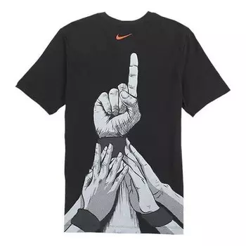 Футболка dri-fit high school league short-sleeved male black Nike, черный