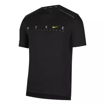Футболка dri-fit miler future fast mesh quick dry reflective element short sleeve black Nike, черный