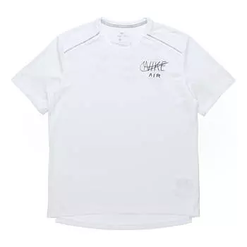 Футболка dri-fit miler logo printed training tee men white Nike, белый