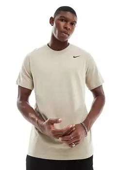 Футболка Dri-FIT светло-бежевого цвета Nike Training