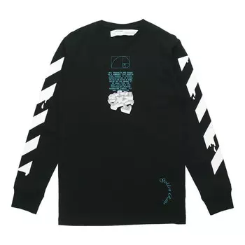 Футболка dripping arrows logo arrow printing long sleeves black Off-White, черный