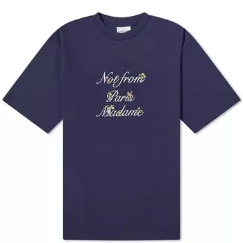 Футболка Drle De Monsieur Floral Logo, темно-синий