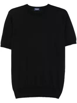 Футболка Drumohr в мелкий рубчик, черный