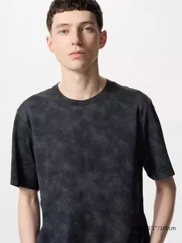 Футболка dry-ex с принтом Uniqlo, цвет 09 черный
