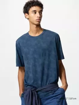 Футболка dry-ex с принтом Uniqlo, цвет 69 синий