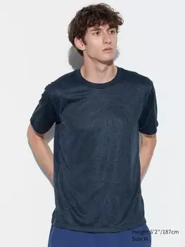 Футболка dry-ex спринтом Uniqlo, синий