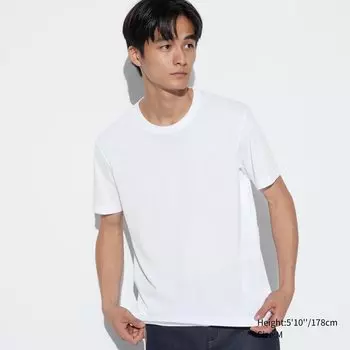 Футболка DRY с круглым вырезом UNIQLO, белый