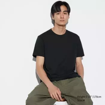 Футболка DRY с круглым вырезом UNIQLO, черный