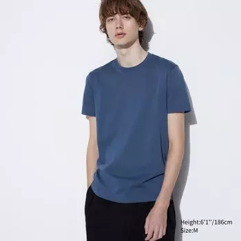 Футболка DRY с круглым вырезом UNIQLO, синий