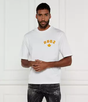 Футболка Dsquared2 Loose Fit, белый / желтый