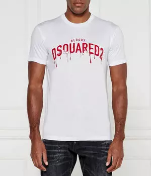 Футболка Dsquared2 Regular Fit, белый / красный
