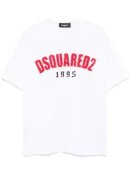 Футболка DSQUARED2 с аппликацией логотипа, белый